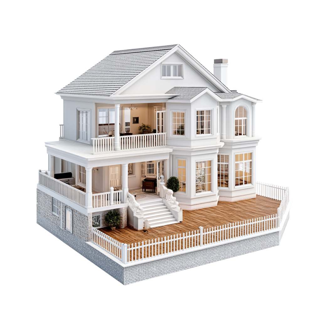 3D House Model With Glow